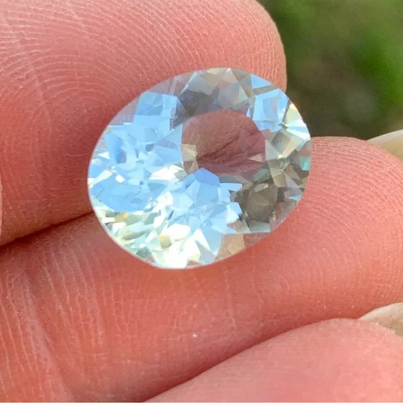 💎 CERTIFIED 6.69 CRT~Natural Aquamarine Oval Brilliant Cut Gemstone